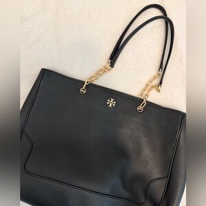 Tory Burch Marsden Black Pebbled Leather Tote